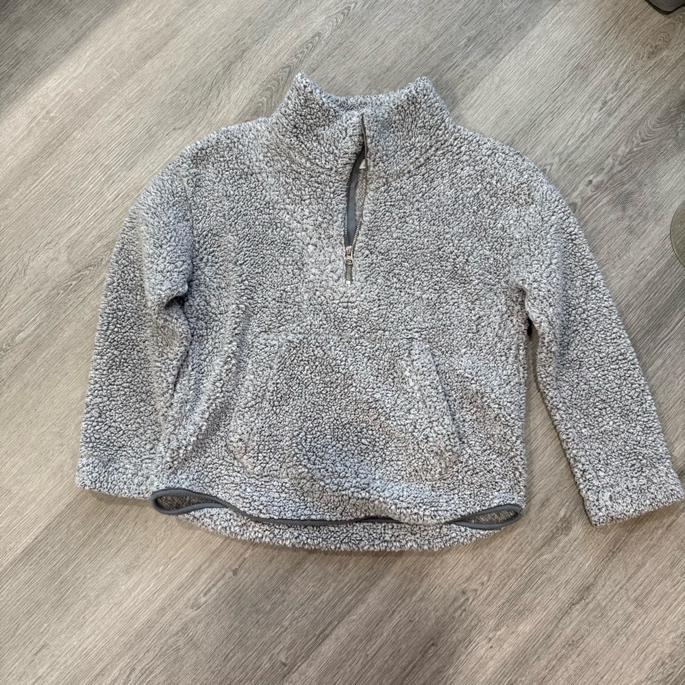 Old Navy Light Gray Sherpa Pullover